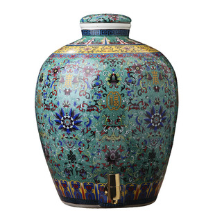 景德镇陶瓷酒坛子家用密封10斤20斤30斤50斤装酒缸带龙头酒瓶泡酒