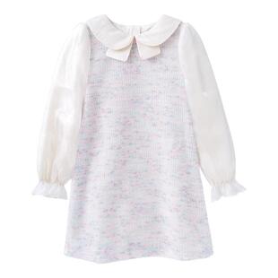 笛莎童装女童连衣裙官方春季新款儿童时尚小香风公主裙中大童洋气