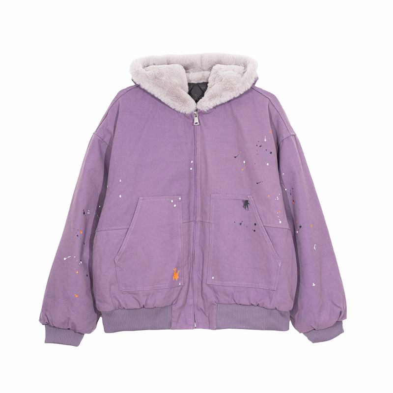 Holocene美式潮牌泼墨帆布棉服男