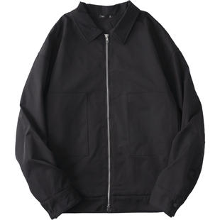 PINLI品立春季新品男士通勤休闲夹克外套干部风宽松茄克上衣