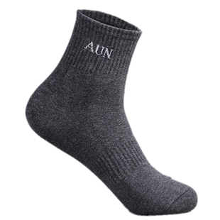 AUN抗菌防臭袜男士跑步运动蓝球中筒四季纯棉男袜吸汗全棉质袜子