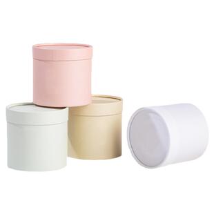 圆形迷你白色小号抱抱桶鲜花包装插花盒花束小圆筒花艺包装空盒