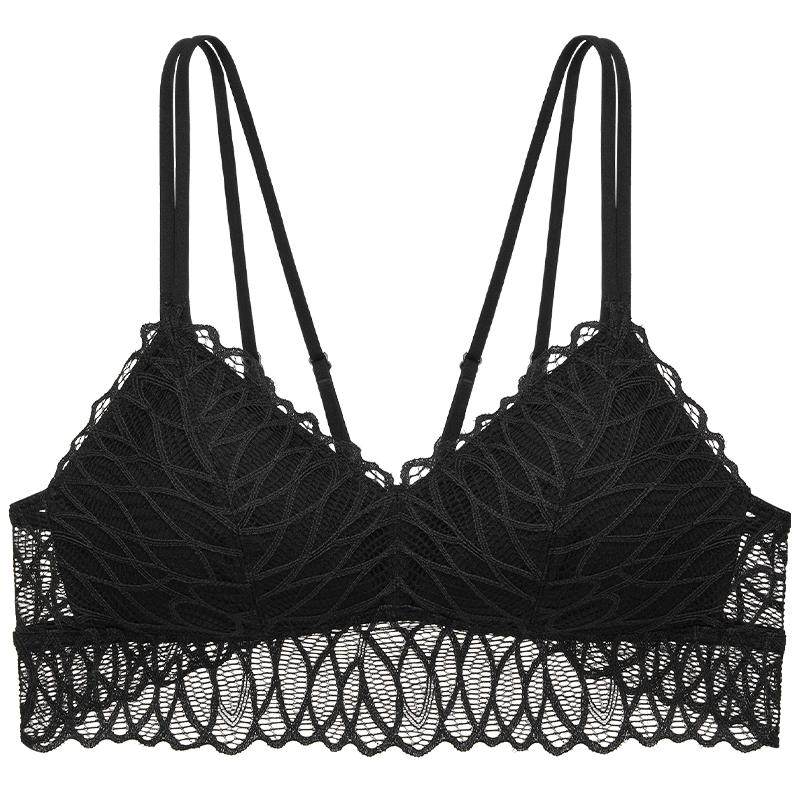 维密柔软秋叶蕾丝舒适薄款文胸