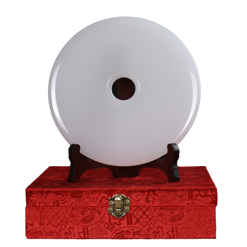 平安扣摆件天然玉石摆设玉扣怀古玉器玉璧家居玄关电视柜装饰礼品