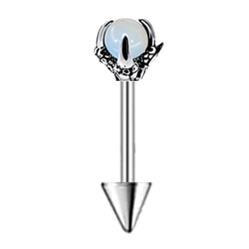 双头龙爪垂直helix耳骨钉恶魔角尖锥高位上耳轮钉医用钛钢养耳洞