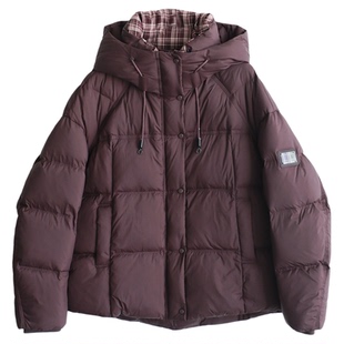 铜扣记白鸭绒羽绒服女连帽休闲百搭宽松显瘦冬季新款防风保暖棉服