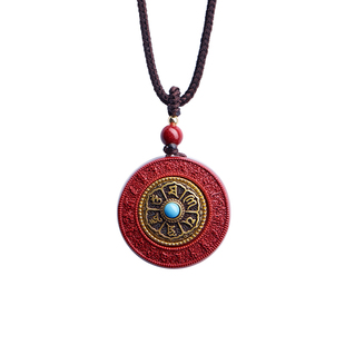 朱砂吊坠女款正品官方旗舰店本命年项链女六字真言护身符挂件男士