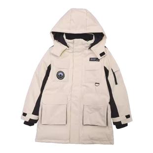abckids男童加厚羽绒服冬季防风中长款鸭绒袄2025新款极寒外出服