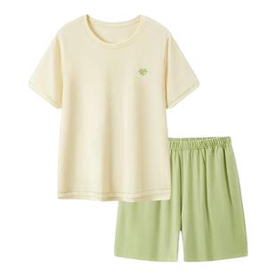 正品红豆夏季凉感纯棉100%新疆长绒棉7A抑菌男女士居家服胸垫睡衣