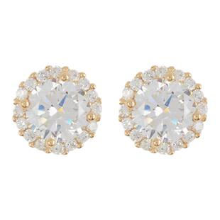 自营 Adornia Swarovski 水晶光环耳环14k黄金.925纯银 美国奥莱
