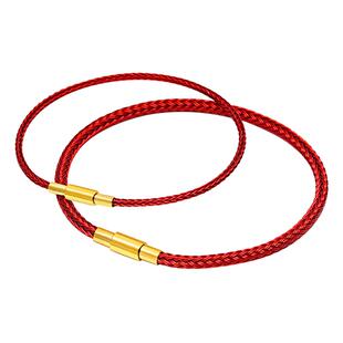 可穿转运珠防水手绳手链男女串穿3d硬金黄金本命年编织钢丝绳红绳