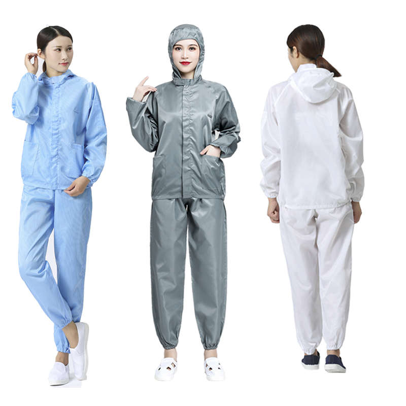 无尘服 防静电连体服连帽食品喷漆工作服带帽分体 防护防尘男女款