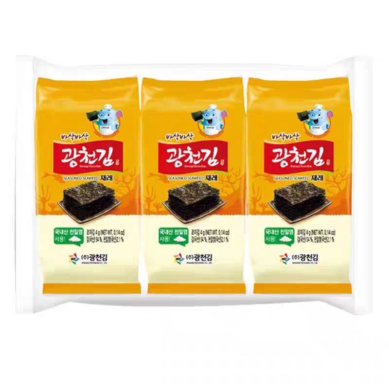 韩国进口食品 广川大象海苔即食儿童零食寿司包饭紫菜烤海苔脆片