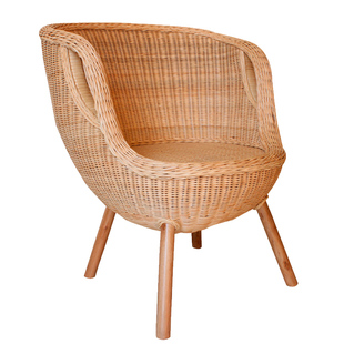 进口玛瑙藤纯手工编织原色环抱式扶手靠背椅家用客厅阳台休闲椅子