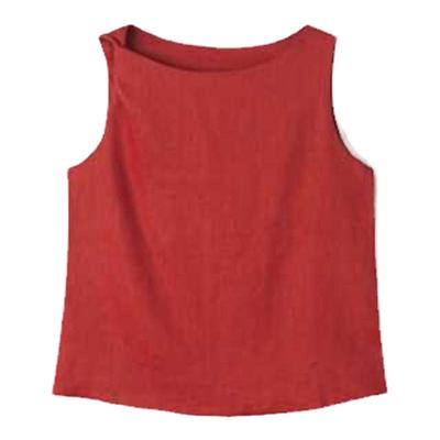 红色惊鸿一瞥无袖背心上衣新款