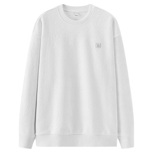 商场同款|森马卫衣男冬季加绒2025新款提花肌理感上衣圆领休闲装