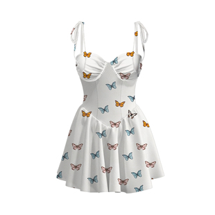 atlanticbeach2025新款度假蝴蝶连体泳衣女夏高级感裙式温泉泳装