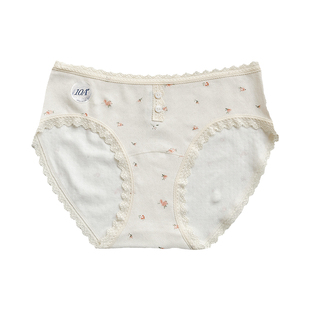 内裤女款蕾丝碎花女士三角裤中腰包臀女生抗菌纯棉全棉裆短裤少女