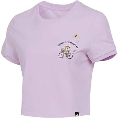 Adidas/阿迪达斯正品夏季女士短款训练经典轻盈套头短袖T恤JX5325