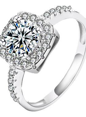 莫桑石钻戒女婚戒对戒结婚一对银