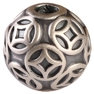 999足银diy饰品配件貔貅八方来财转运珠手链复古做旧钥匙扣配饰