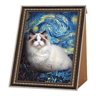 蒙娜丽莎油画猫抓耐磨不易掉屑板相框猫窝一体高颜值猫玩具磨爪板
