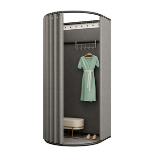 服装店移动试衣间便携式可折叠更衣室商场临时落地简易展示架门帘