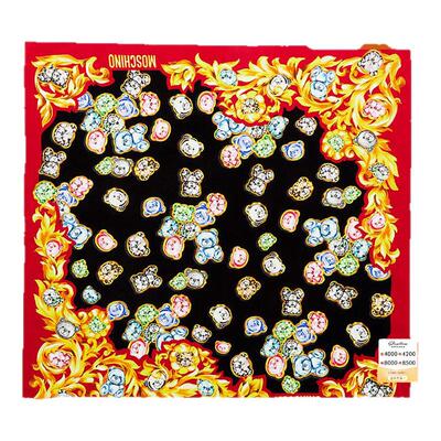 MOSCHINO/莫斯奇诺 女士泰迪熊图案桑蚕丝围巾丝巾银泰300217