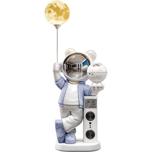太空人宇航员星空投影落地摆件电子时钟多功能网红高级感送礼好物