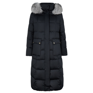 【白鹅绒】NAERSI娜尔思狐狸毛皮领羽绒服中长款25冬新款博主同款