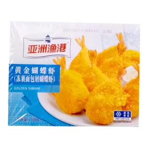 亚洲渔港黄金蝴蝶虾面包屑裹虾球