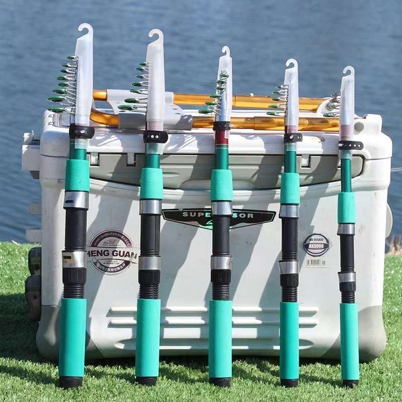 新品 超硬迷你绿色小海竿厂家 短节便携玻璃钢海钓杆 远投抛竿