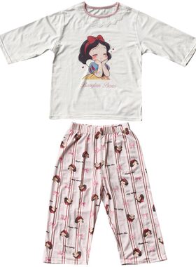 大小卷天丝七分袖睡衣居家服套装