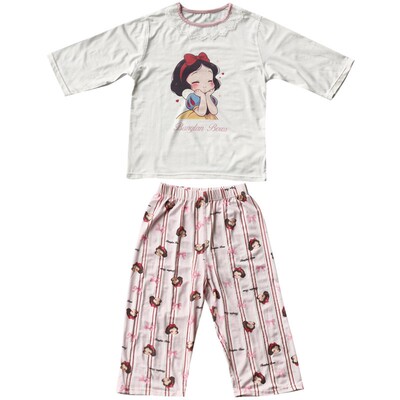 大小卷天丝七分袖睡衣居家服套装