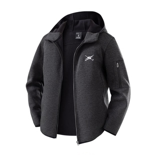 斯凯奇秋冬保暖加绒外套男女同款休闲运动连帽情侣装加厚卫衣开衫