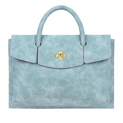 马锐鲨二层牛皮优雅手提电脑包