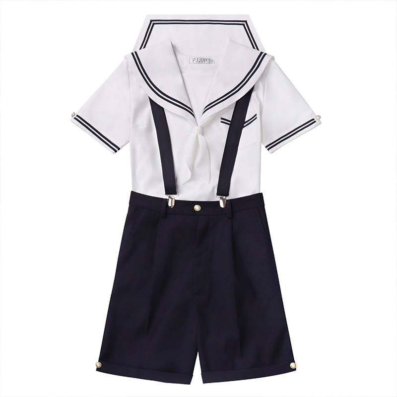 PJ制作工坊jk制服水手服套装【京社川】背带短裤学院风日系学生女