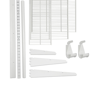 开放式金属衣柜白色AA柱网格置物架衣柜组装挂衣支架托臂配件钩