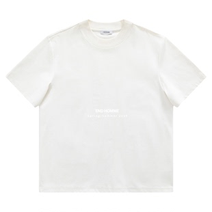 高端定制强捻匹马棉丝光双面宽针织圆领合体合身基础款短袖T恤 男