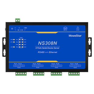 【MoweStar】移星工业级串口服务器8口RS485转以太网 Modbus TCP桌面式物联网通讯网关 串口转网口 NS308N