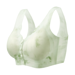 女士内衣前开扣聚拢收副乳防下垂文胸无痕背心中老年妈妈款无钢圈