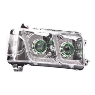 青岛解放龙V前大灯总成led强光双透镜华复兴铂克改流水转向前照灯
