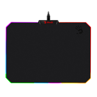 双飞燕血手幽灵鼠标垫发光RGB幻彩静音织物顺滑软布树脂橡胶硬质面垫超大电竞绝地求生吃鸡游戏USB接口供电