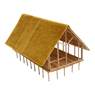 河姆渡人干栏式房屋模型diy手工制作材料木冰糕棍地穴式建筑模型