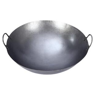 手打锅厨师锅酒店炒锅尖底锅手工锅传统铁锅双耳锅熟铁锅炒菜锅