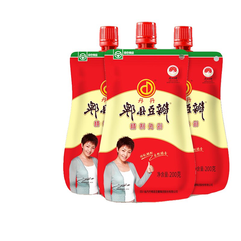 丹丹一级郫县豆瓣200g*3袋装家用小包装熬酱调味料调料方便保存