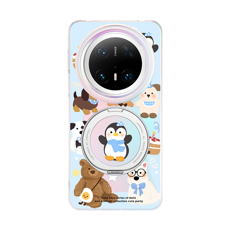 pingu企鹅适用华为mate70pro手机壳mate60新款磁吸带支架mt50可爱jellycat卡通40E女小众独特防摔全包保护套