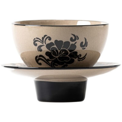 民窑雕花品茗杯磁州窑小茶杯茶具