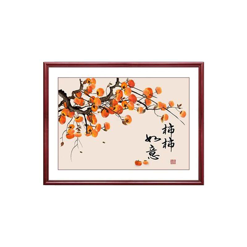 新中式实木框电表箱装饰画