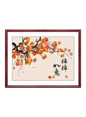 新中式实木框电表箱装饰画